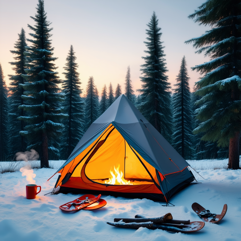 Tent Camping in Snowy Conditions