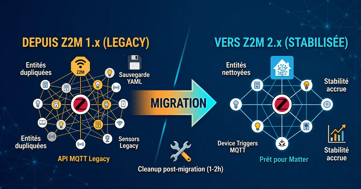 Interface Zigbee2MQTT 2.x affichant la liste des appareils Zigbee dans Home Assistant