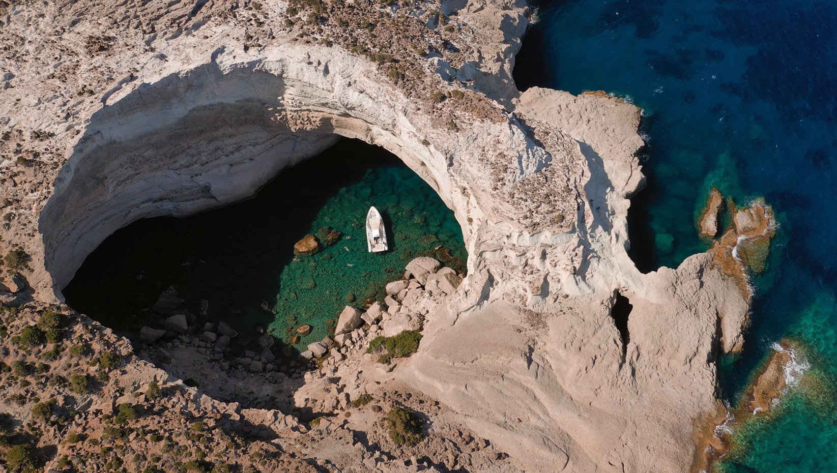 Sykia Cave in Milos island, Greece.