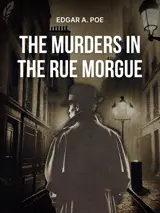 Cover of the book The Murders in the Rue Morgue by Edgar Allan Poe, designed by Fabuly - a free classic audiobooks app.