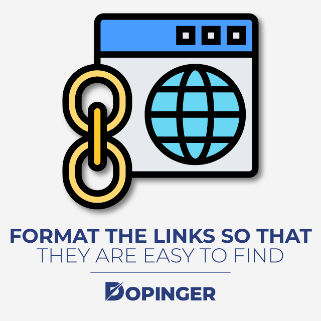 format the links so that they are easy to find