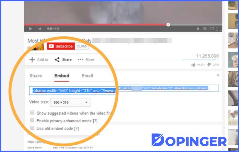 create an iframe with youtube embed code