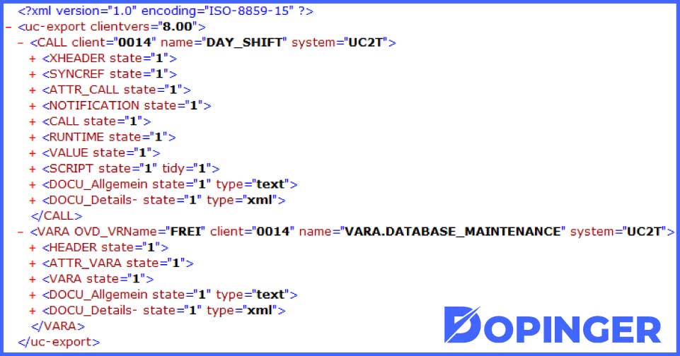 example of XML file
