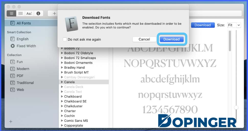 install a font on mac