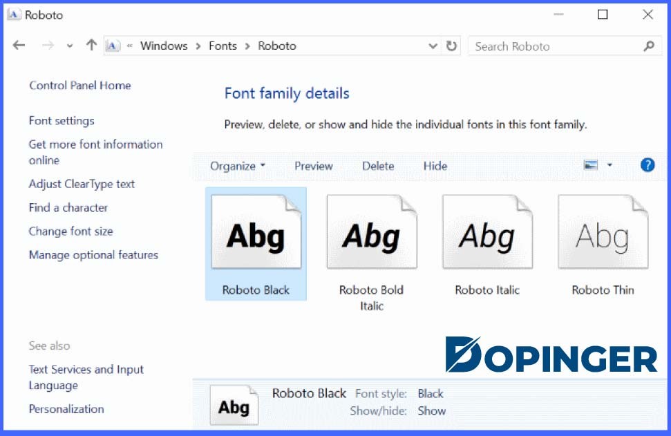 install a font on windows