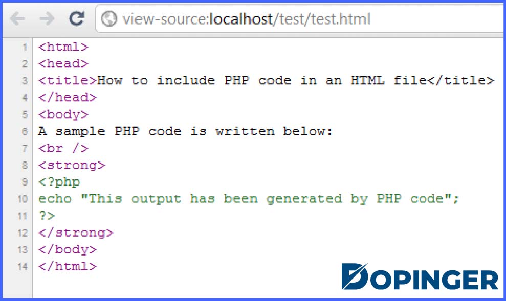 sample code with html