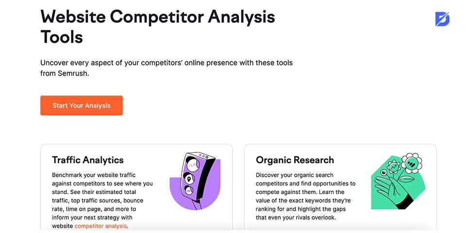 Semrush competitor analysis tool