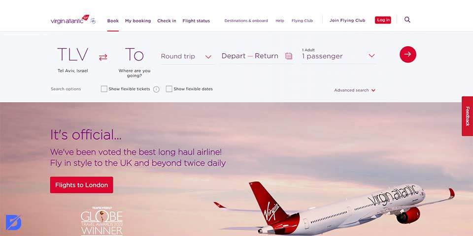 Virgin America website design