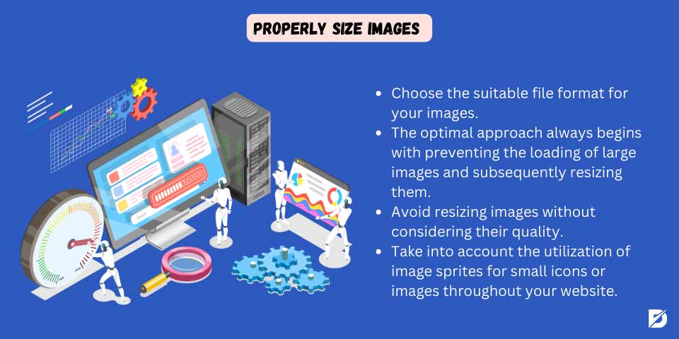 properly size images