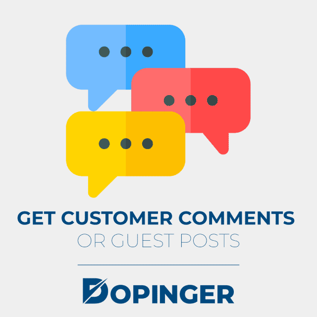 get customer comments or guest posts