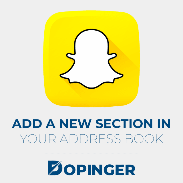 addd a new section in your address book