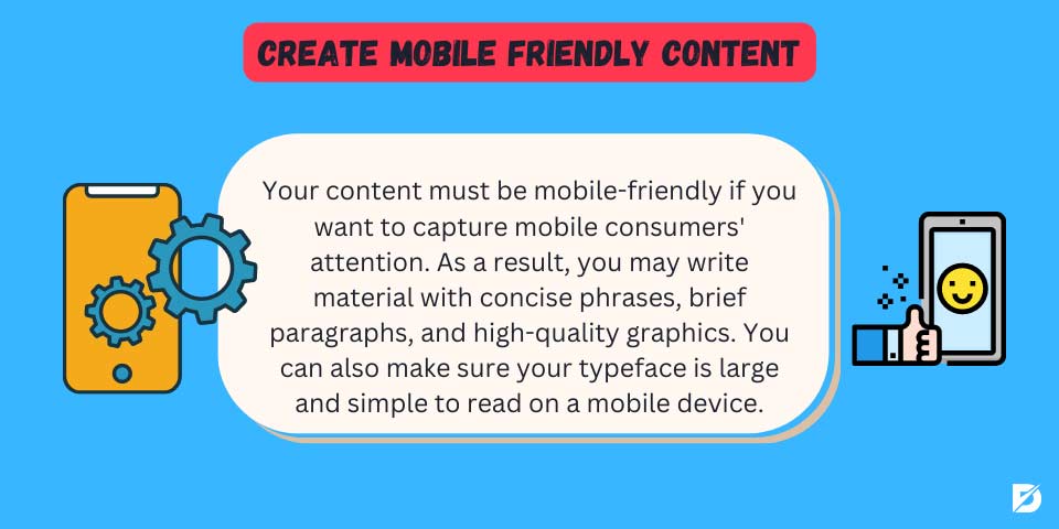 create mobile friendly content for your mobile website's SEO