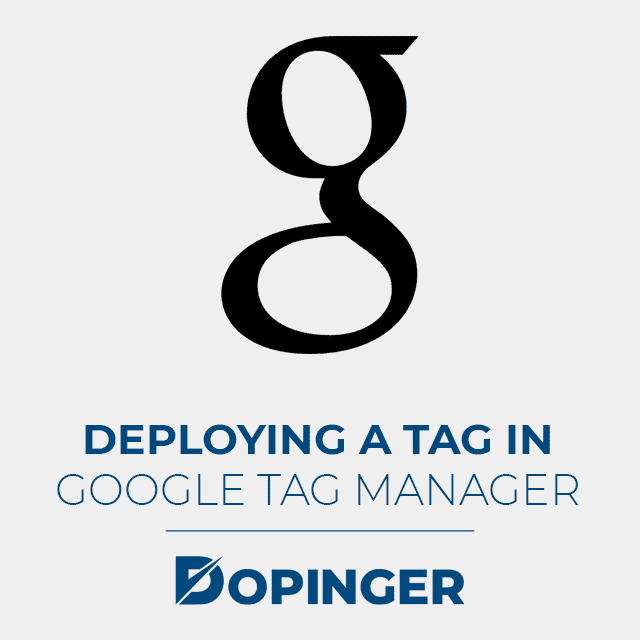 deploying a tag in google tag manager