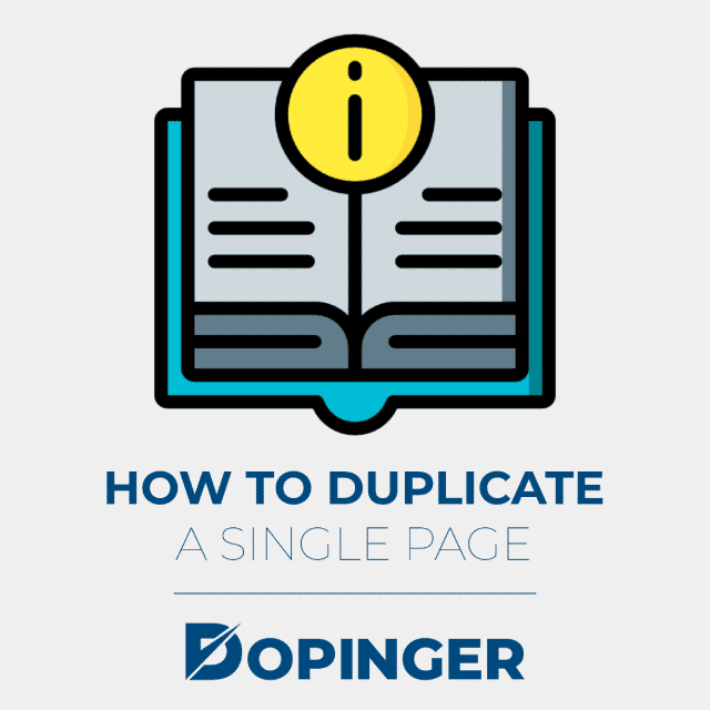 how to duplicate a single page