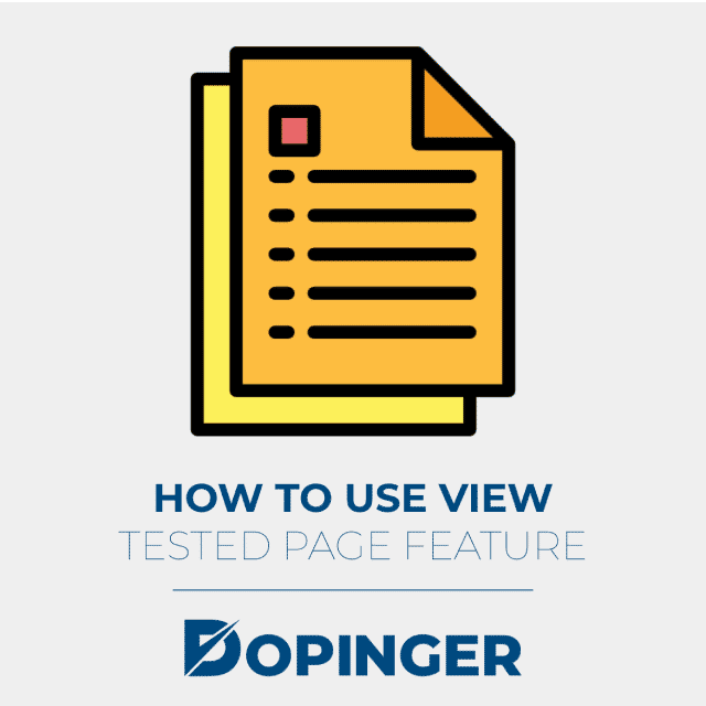 How to Use View Tested Page Feature