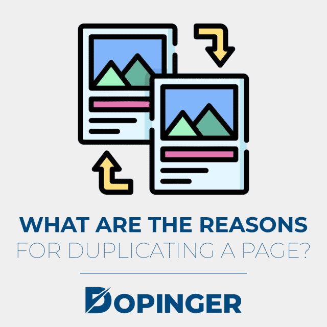 what are the reasons for duplicating a page