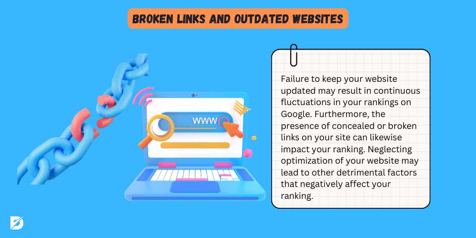 broken links and outdated websites