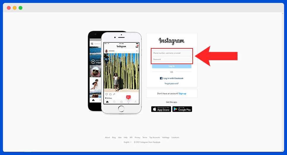 log into your account