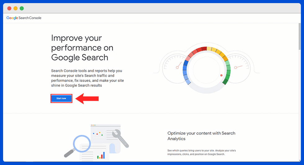 log into your search console account