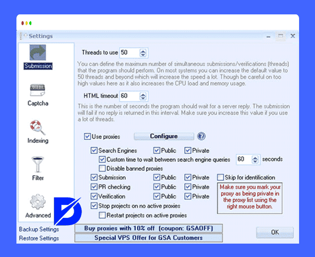 gsa advanced options