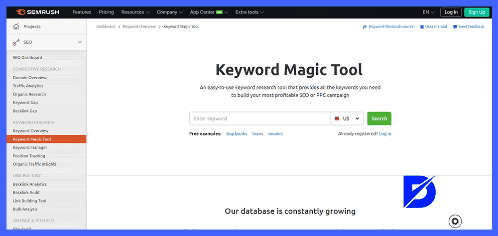 semrush keyword magic tool