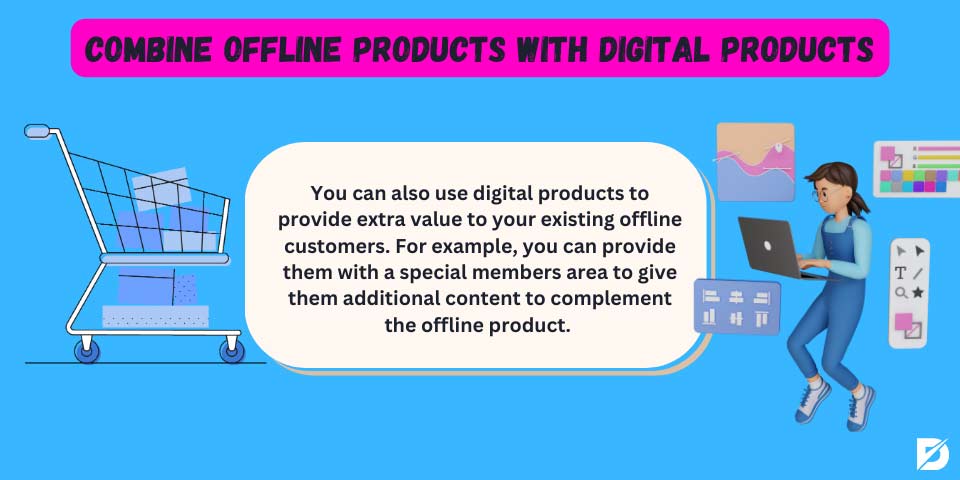 combine offline products with digital products