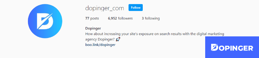 Dopinger Instagram Bio