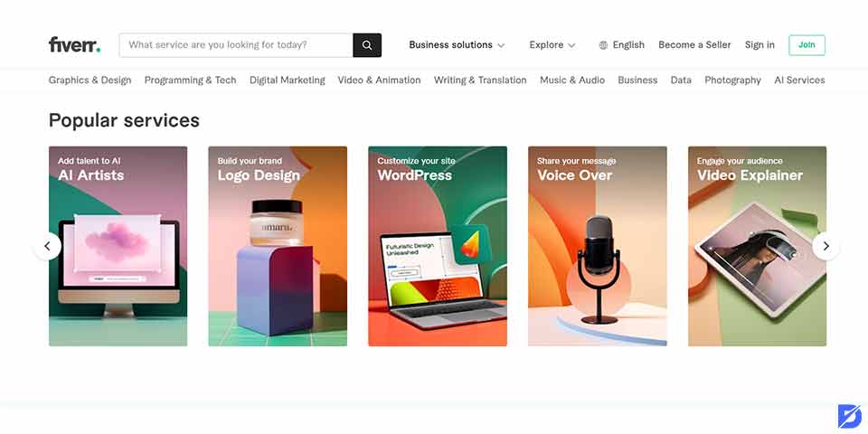 Fiverr freelance website