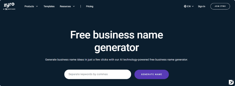 Zyro Business Name Generator