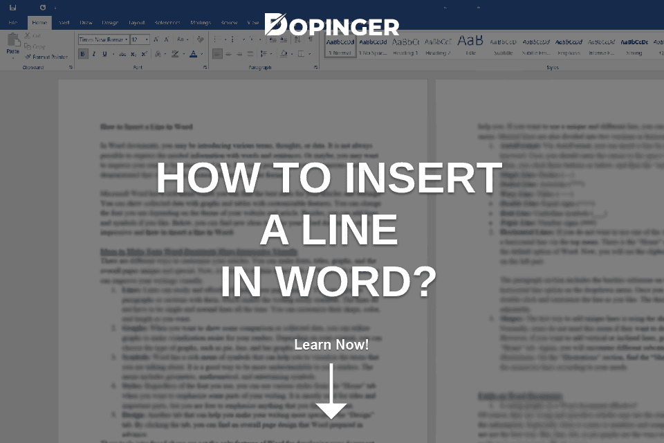 How To Insert A Line In Word On Mac