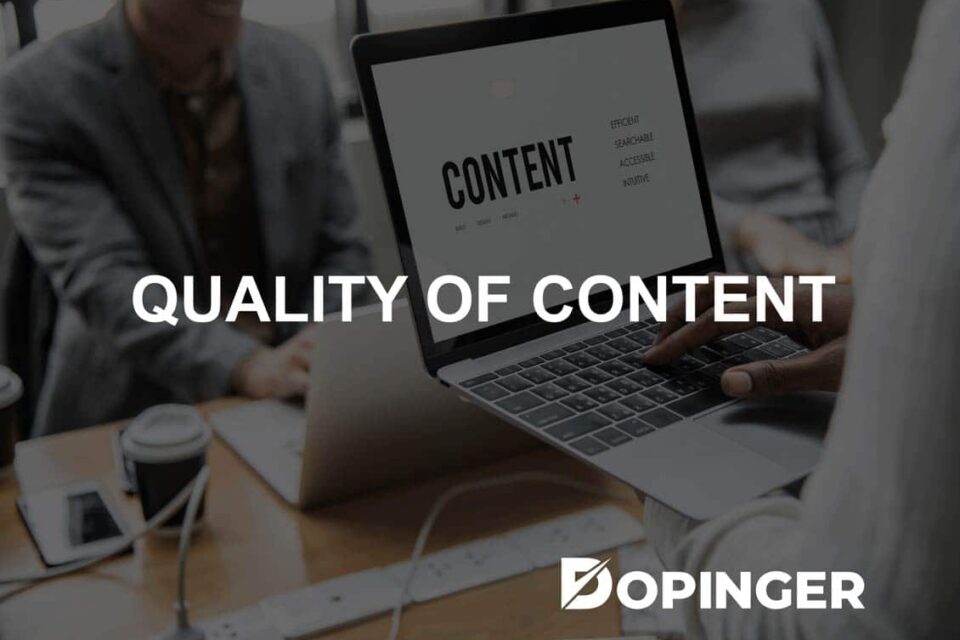 quality of content in seo