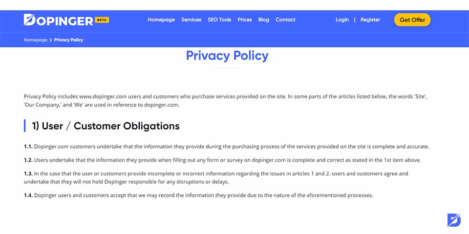 privacy policy checklist