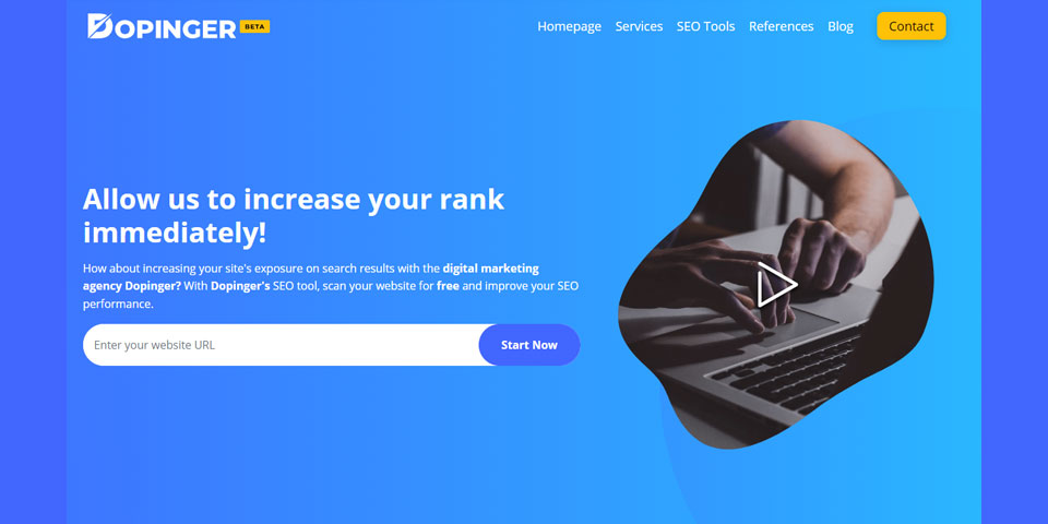 website content homepage