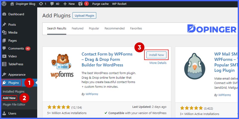 how to install wpforms