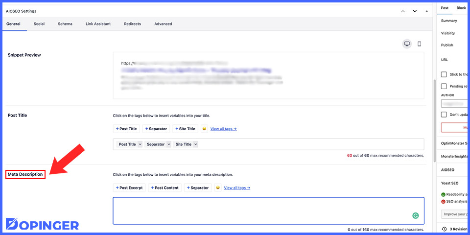 aioseo meta description for posts
