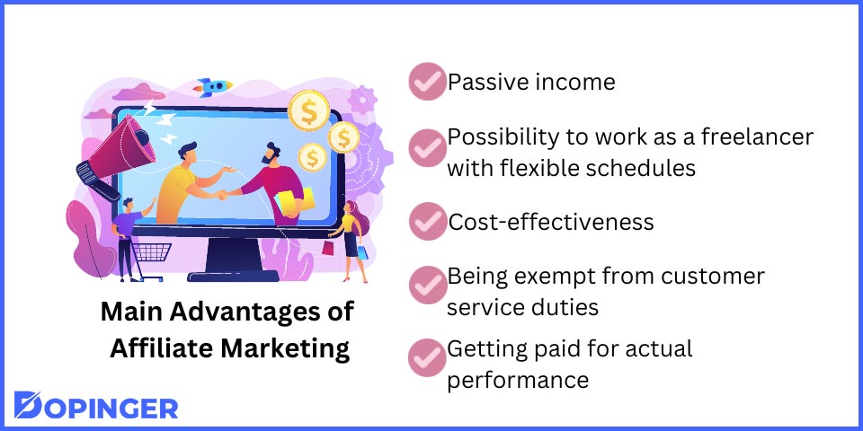 main advantages of affiliate marketing