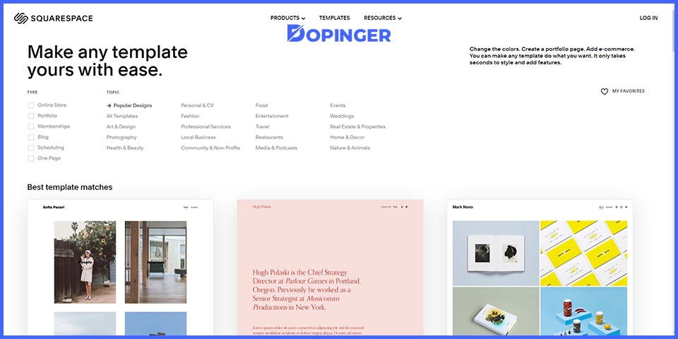 squarespace templates