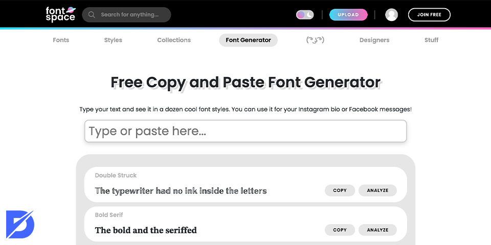 font space font generator