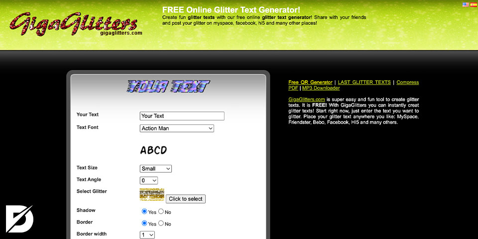 Myspace Glitter Text Generator - GIF Maker