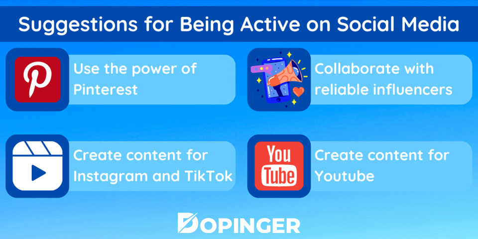 suggestions for being active on social media