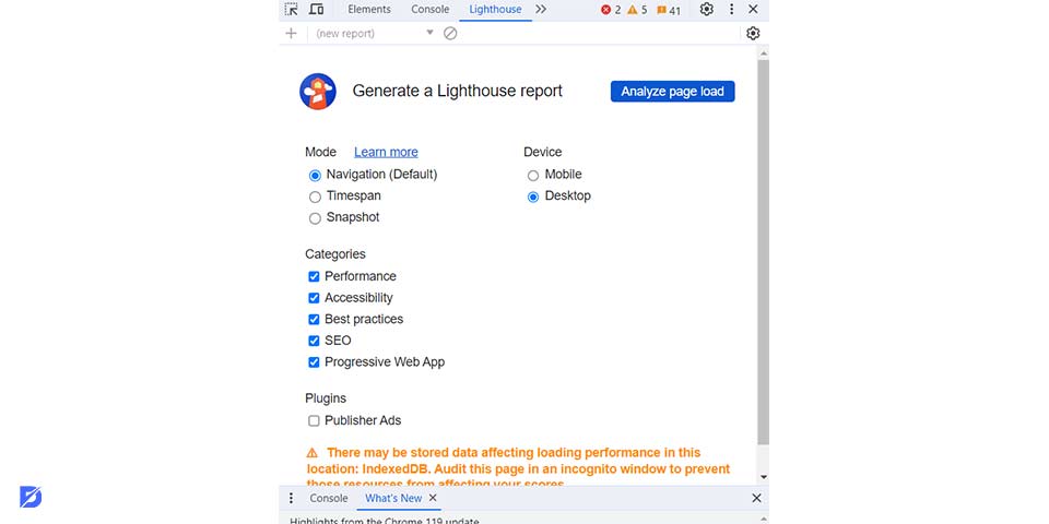 generate Lighthouse report