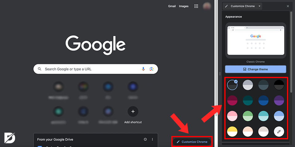 how to change google chrome color