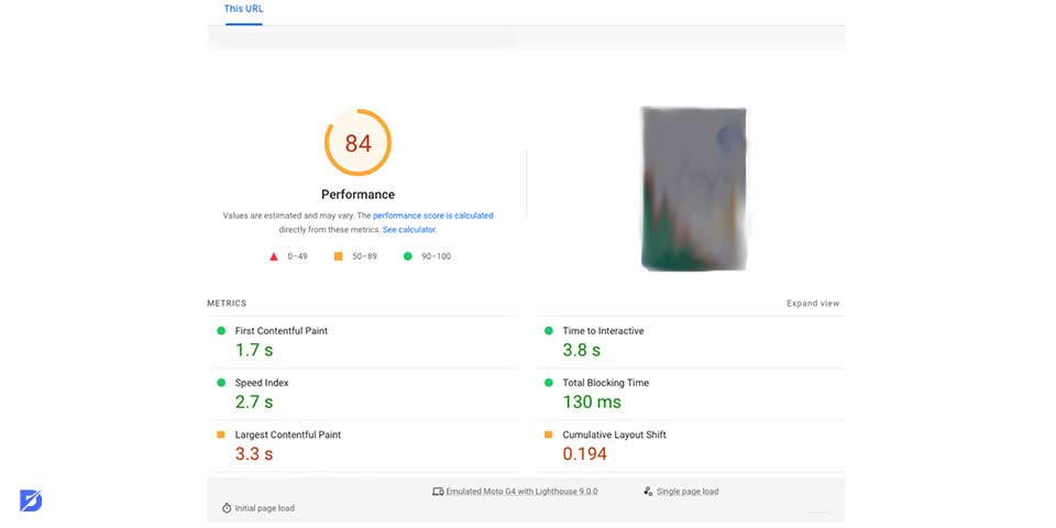 cumulative layout shift performance score