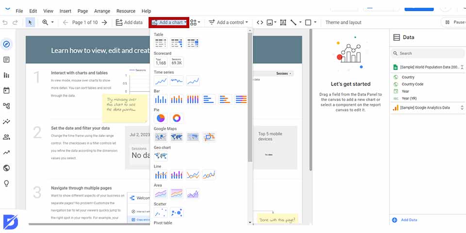 add widgets for digital marketing report