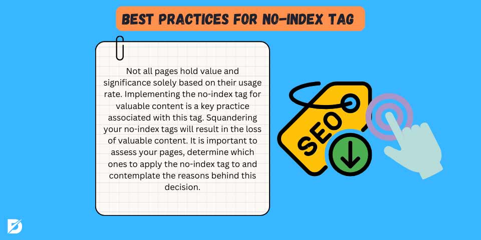 best practices for no-index tag