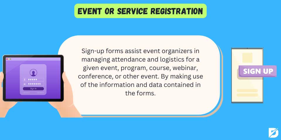 event or service registration