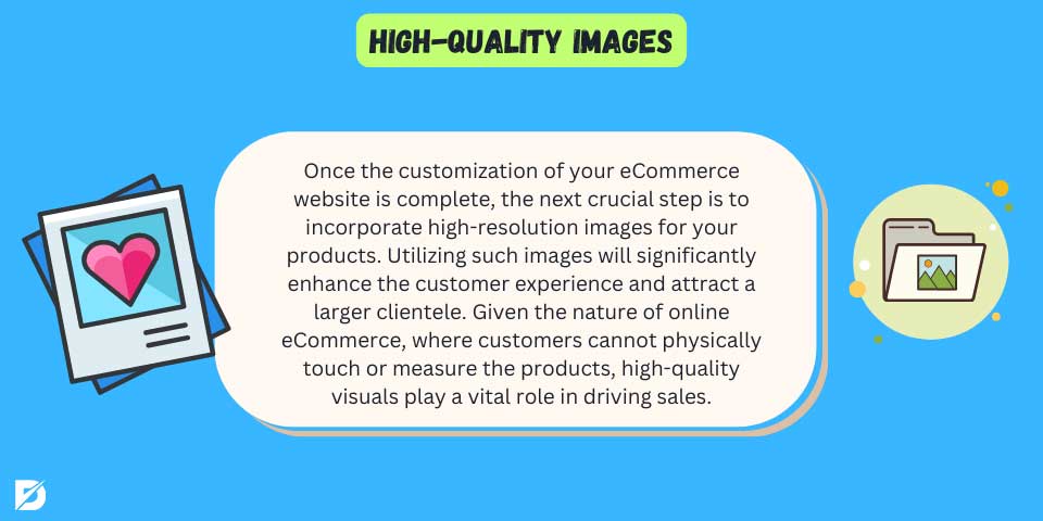 high-quality images for the ecommerce website product page