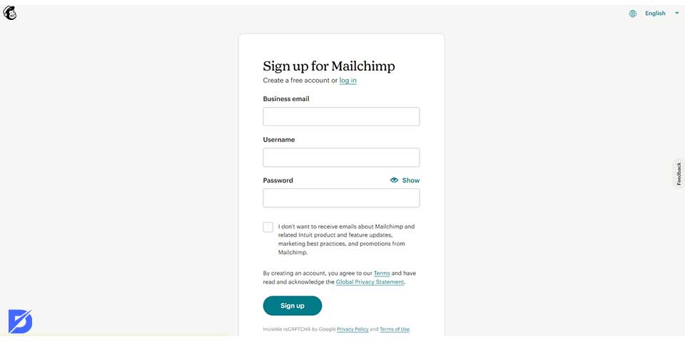 MailChimp sign up form