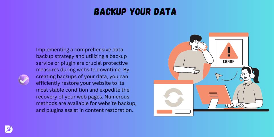 backup your data before website downtime