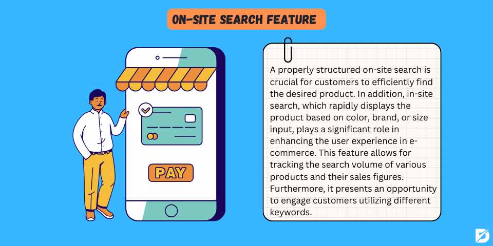 on-site search feature